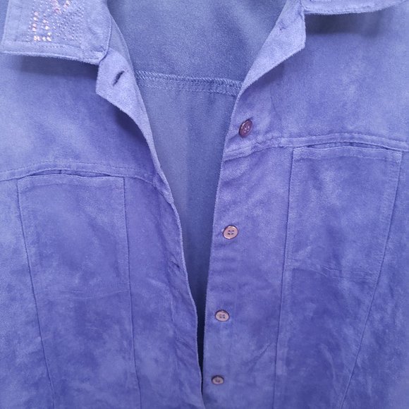 Kenneth Too! Purple Faux Suede Light Dress Jacket (PS) - Picture 4 of 8